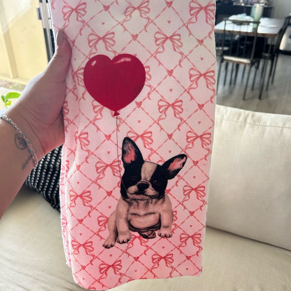 Cute Dog and Heart Balloon Towel Set
